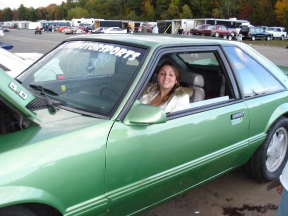 Me at New england dragway in my fiance's stang.