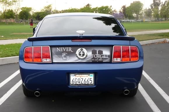 Mustang 9/11 Rear Decklid Panel (mustangblackout@yahoo.com)