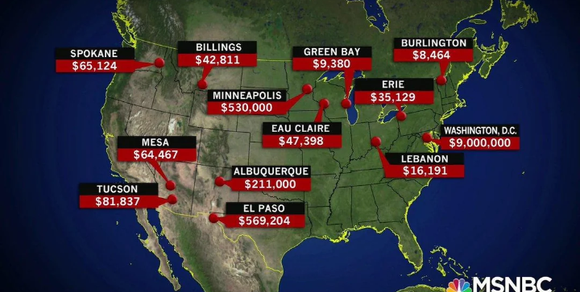 cities Trump owes money to LOL