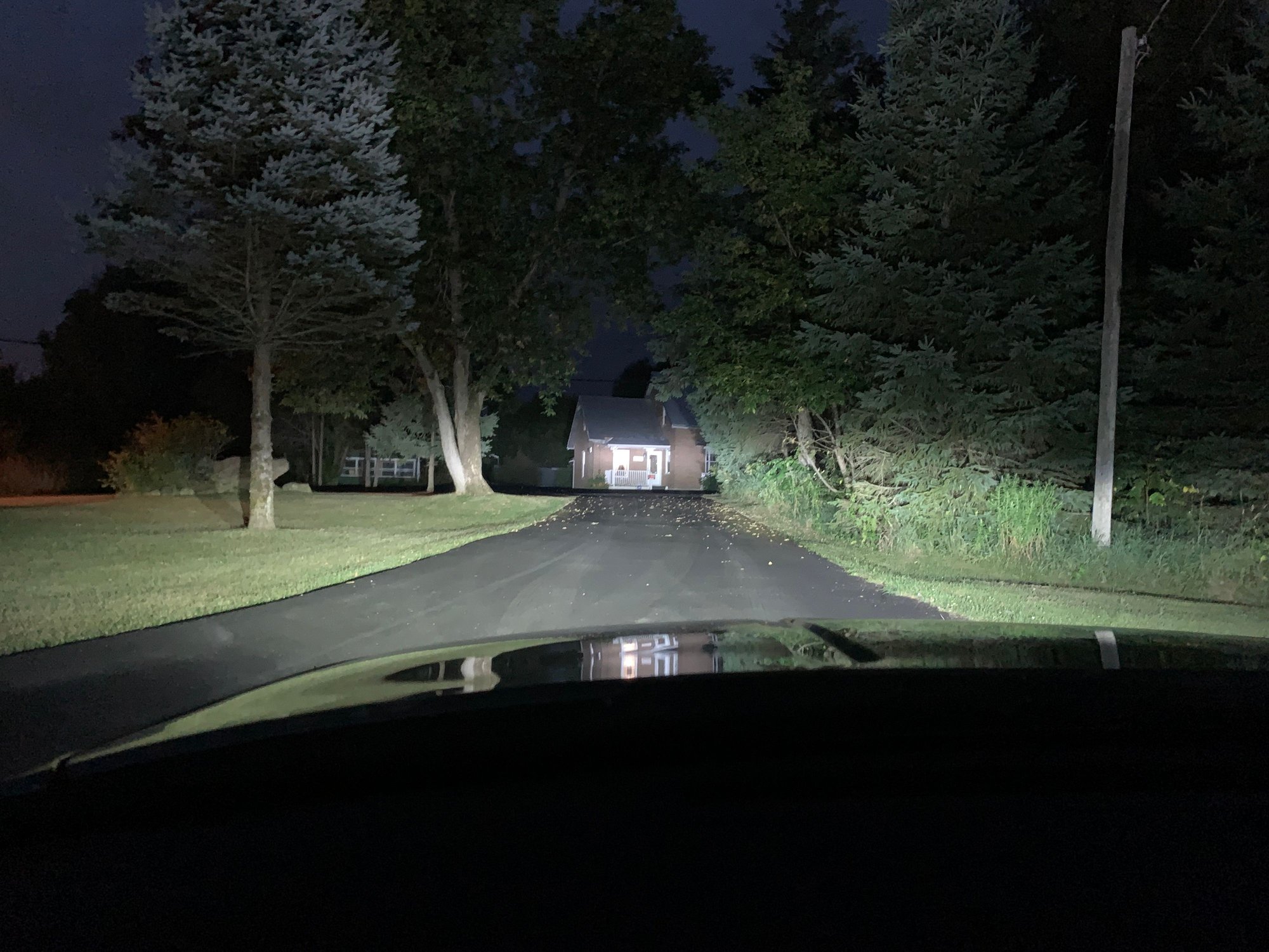 Driveway, high beams