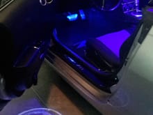 Used blue leds to light the interior and the door welcome light.