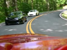 ZdayZ 2009 - I love this shot. I just flipped the Canon EOS over my shoulder and caught the GT-R and the 370Z behind.