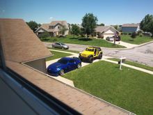My two toys parked outside the old house