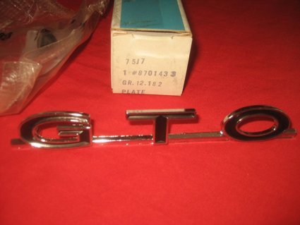 NOS 1964-1969 Pontiac GTO trunk lid emblem. P/n 87