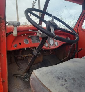 Non-working 1948 Diamond T flatbed truck-salvage