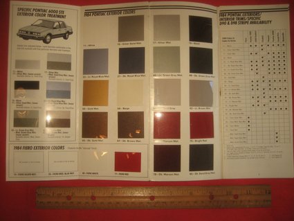 1984 Pontiac Colors and Interiors brochure