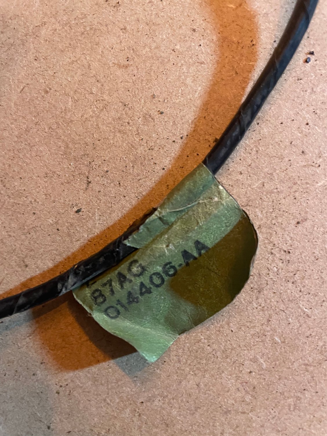 Label on short loom piece that I think is for fuel sender unit.
