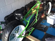 This is the 52v ebike I scratch built using a van wheel and spokes it. Both now use tesla cells (actually made by Samsung)