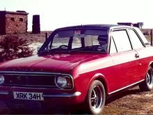 Mk2 Lotus Cortina with the big valve engine fitted.