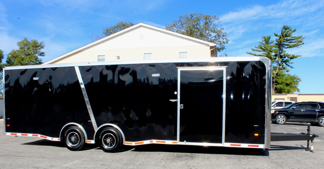 2019 28' Black Enclosed Race Trailer w/Orange for Sale in