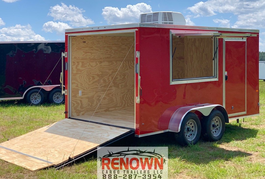 **NEW** 7x14 Enclosed CONCESSION Trailer w/13,500 A/C w/ Hea for Sale