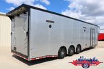 40' Gooseneck Silver-Blackout Race Trailer @ Wacobill.com 