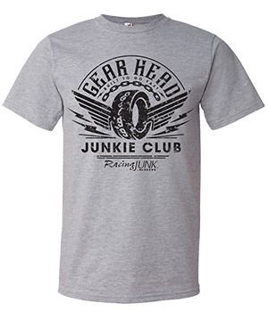 RacingJunk Gray Gearhead T-Shirt  for Sale $14.99 