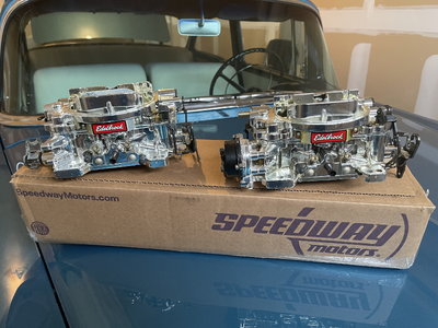 Edelbrock Dual Quad 650’s Chrome carburetors