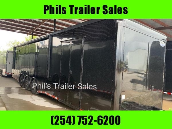  34' BATHROOM TRAILER RACE TRAILER ELECTRIC AWNING   for Sale $48,999 