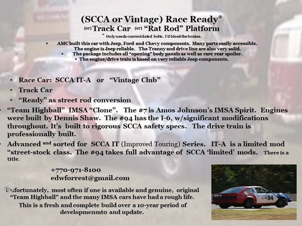 SCCA, Vintage, Track Day or...'rat rod'!  