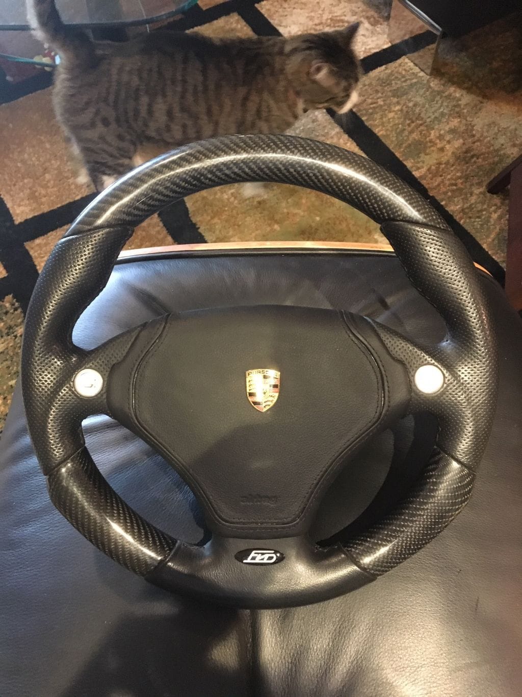 Accessories - FS: FVD Airbag Steering Wheel, Black Perforated leather/CF & Matching Shift Knob - Used - 1999 to 2005 Porsche 911 - Denver, CO 80221, United States