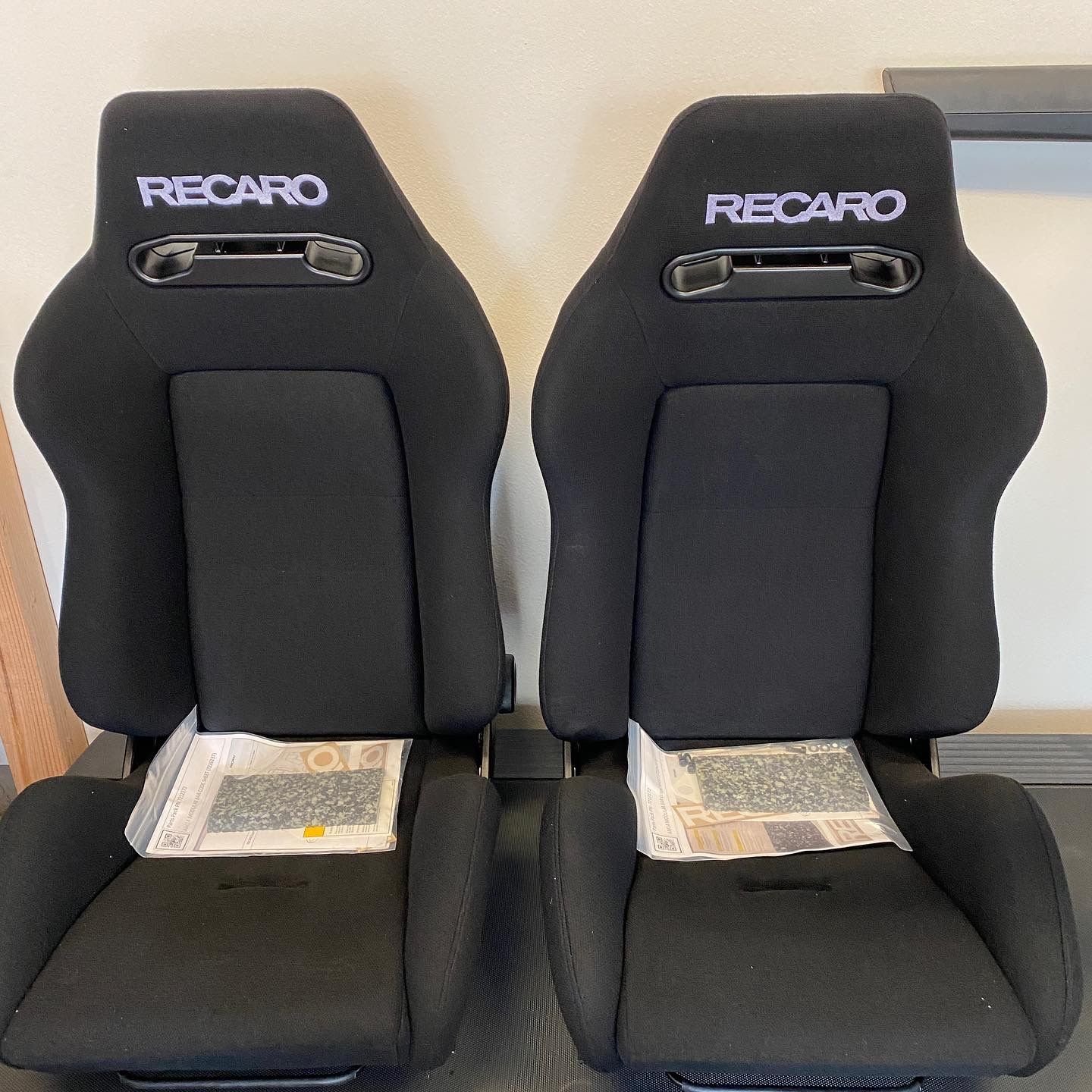 Interior/Upholstery - Recaro Speed Seats 5pt Avus Black White Logo + Wedge brackets and sliders - Used - 0  All Models - Oceanside, CA 92056, United States