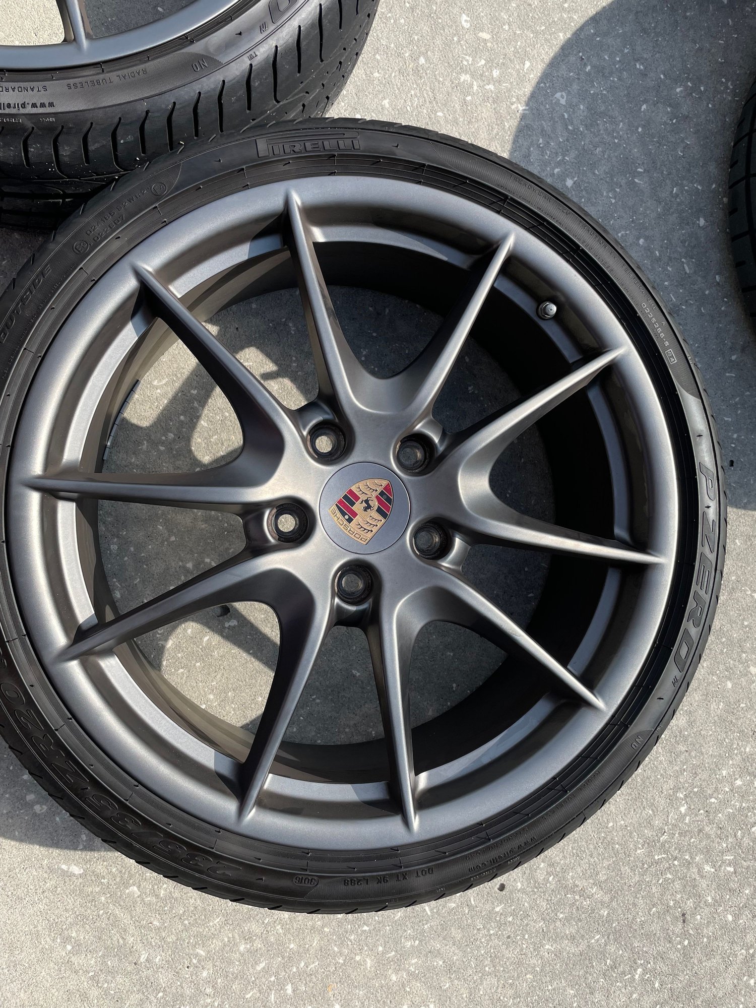 Wheels and Tires/Axles - PORSCHE BOXSTER/CAYMAN OEM CARRERA SIII SATIN PLATINUM WHEEL/TIRE/TPMS/CAP SET - Used - 2014 to 2018 Porsche Cayman - Tampa, FL 33626, United States