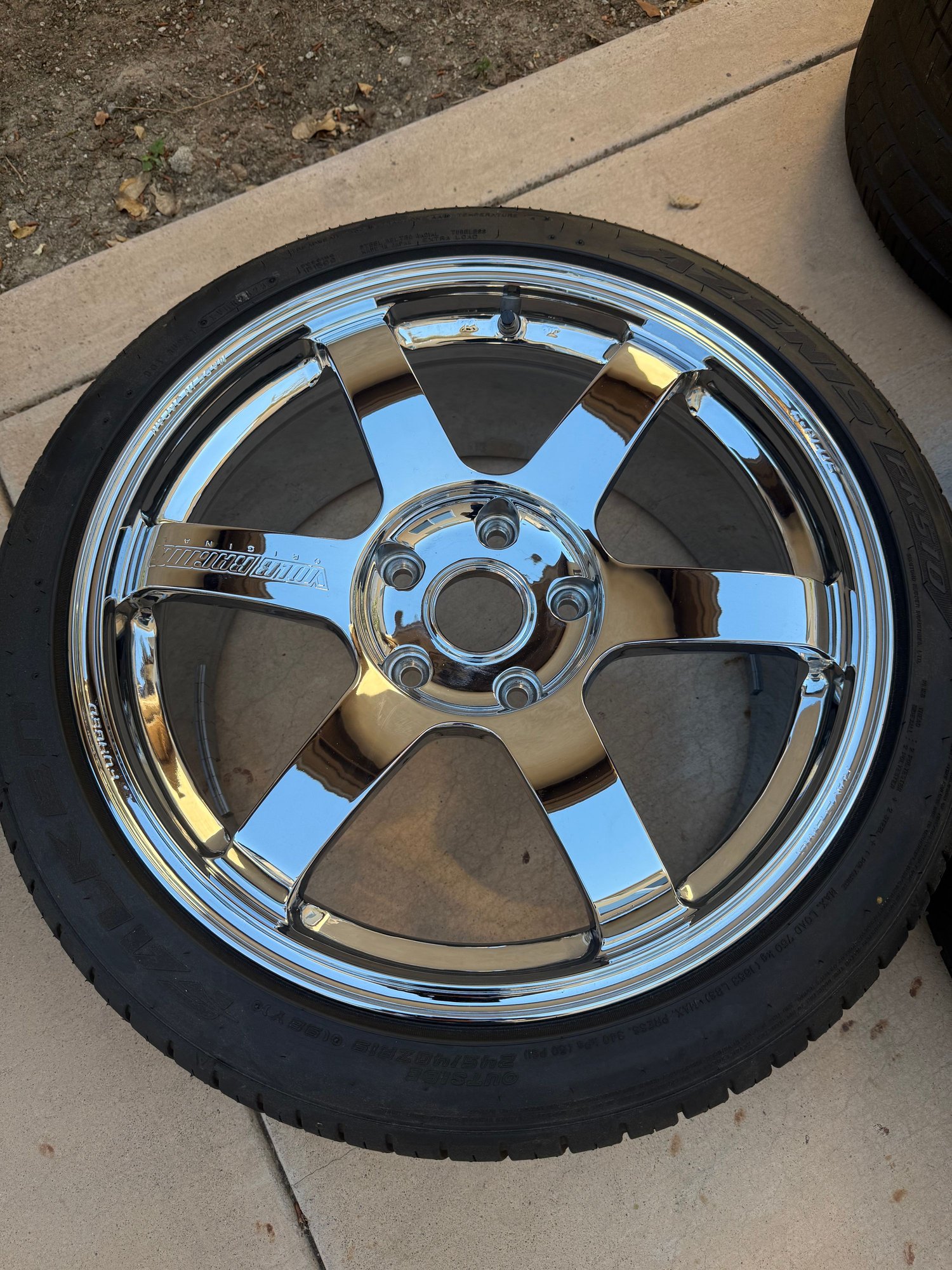 Wheels and Tires/Axles - Volk Racing TE37 19x9 // 10.5 5x130 - Triple Chrome Finish - Used - All Years  All Models - Orange County, CA 92618, United States
