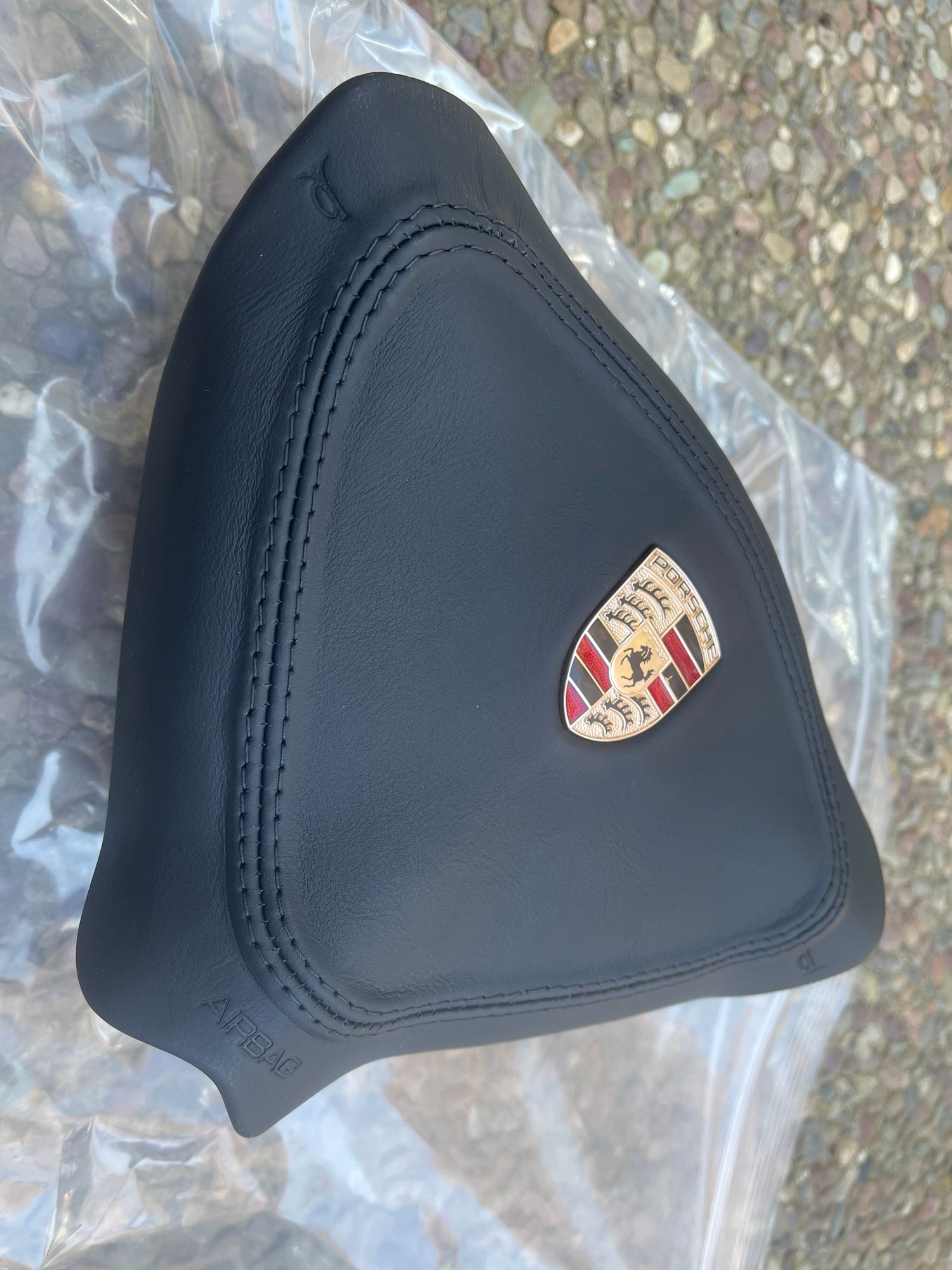 Interior/Upholstery - Black Leather Airbag for 996 3-Spoke Steering Wheel - New - 1989 to 2007 Porsche 911 - Hayward, CA 94544, United States