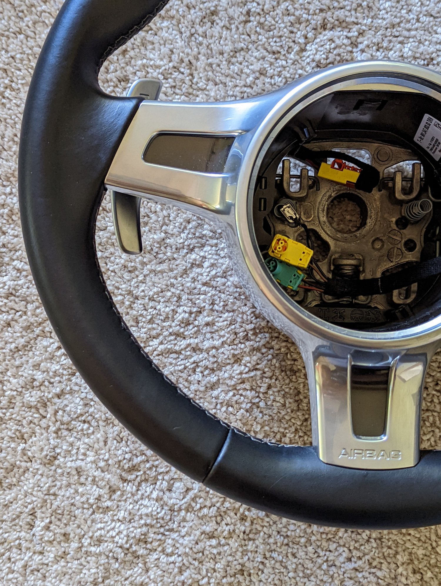 Interior/Upholstery - 991 Leather Sport Design Steering Wheel (PDK) & Airbag - Used - 2004 to 2019 Porsche 911 - Woodinville, WA 98072, United States