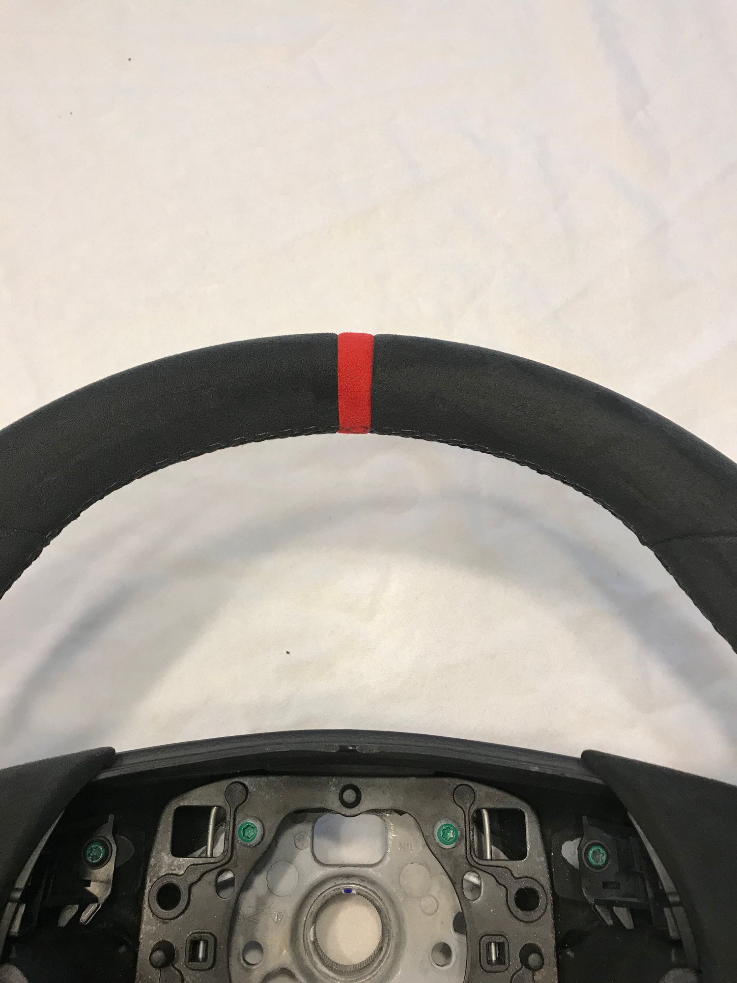 2009 Porsche Cayman - 997/987 Sport Steering Wheel in Alcantara with Grey Stitching and Red Alcantara 12:00 Stripe (w/ Alcantara Air Bag!) - Interior/Upholstery - $675 - Plymouth, Ma, MA 02360, United States
