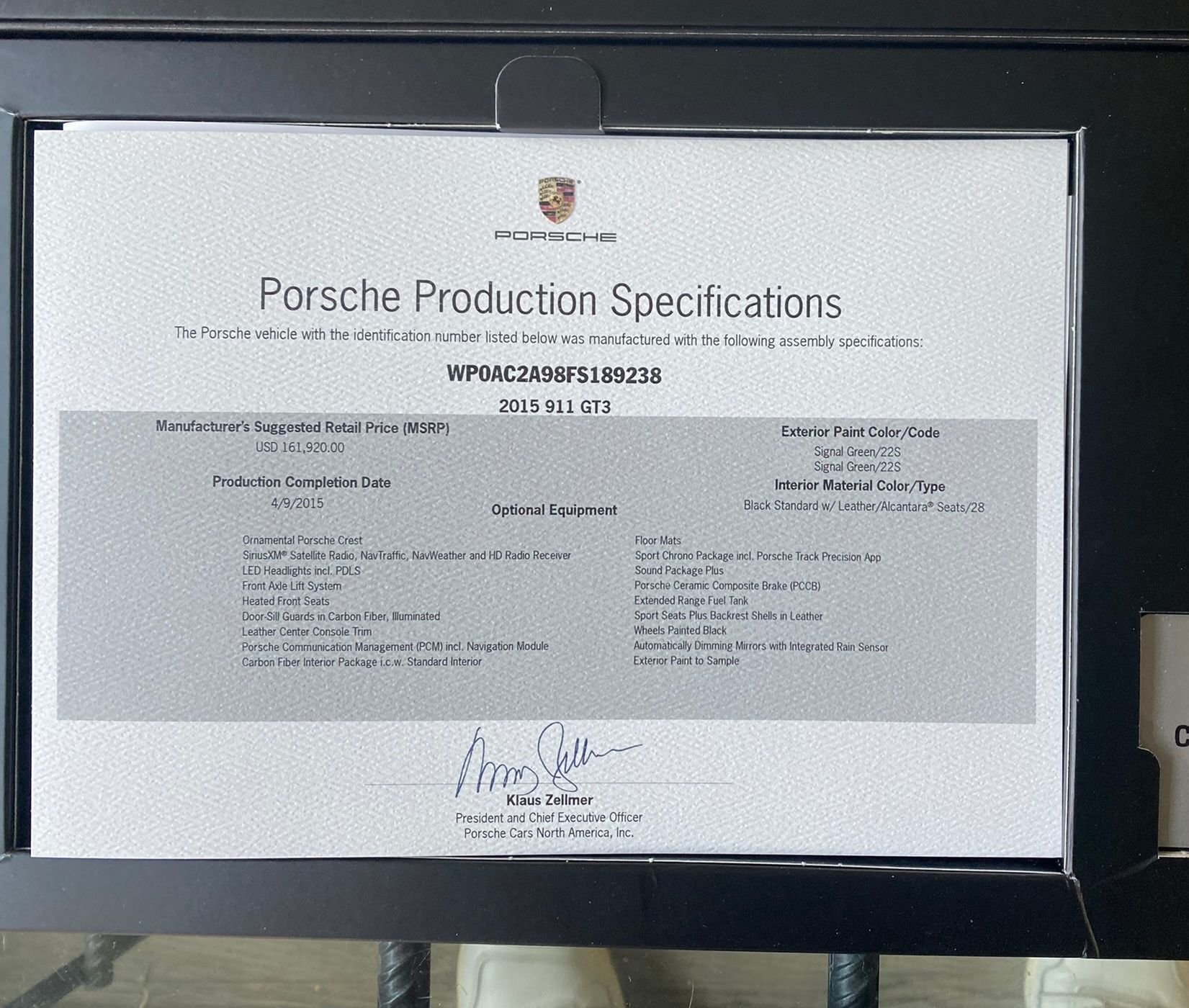 2015 Porsche 911 - 2015 Signal Green GT3 - Used - VIN WP0AC2A98FS189238 - 22,000 Miles - Austin, TX 73301, United States