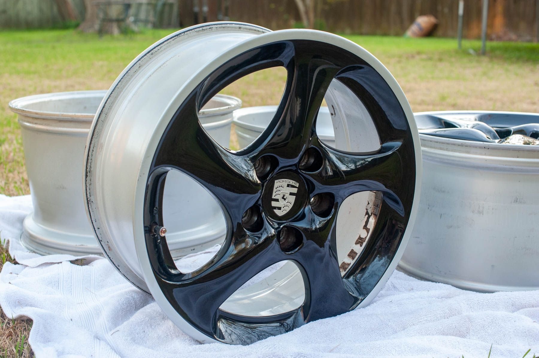 Wheels and Tires/Axles - 18" black 996 Turbo Twist wheels (set of 4, free delivery to east coast/southern USA) - Used - 1997 to 2006 Porsche 911 - 1996 to 2004 Porsche Boxster - Baton Rouge, LA 70808, United States