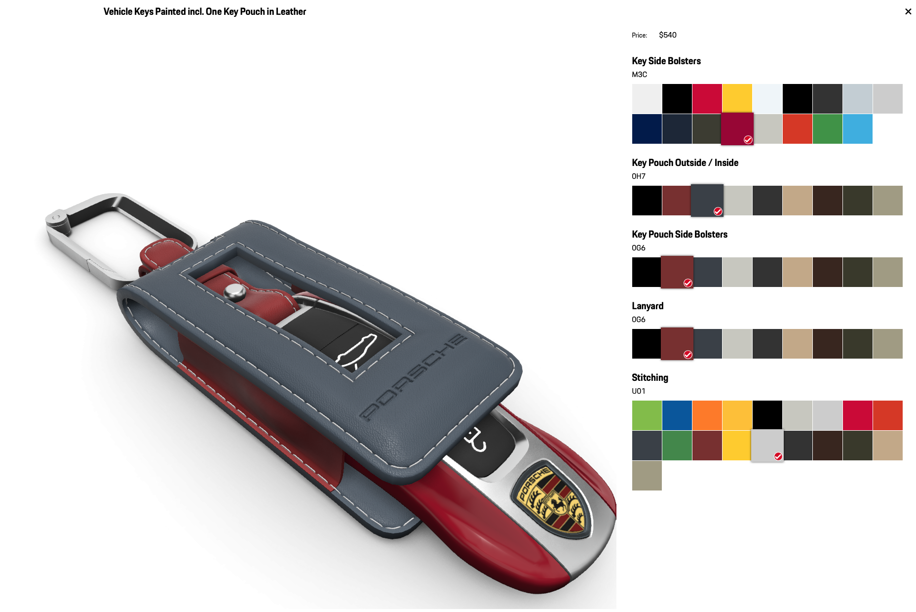 Porsche leather key pouch P-AV1 - Timotheus Switzerland - handmade