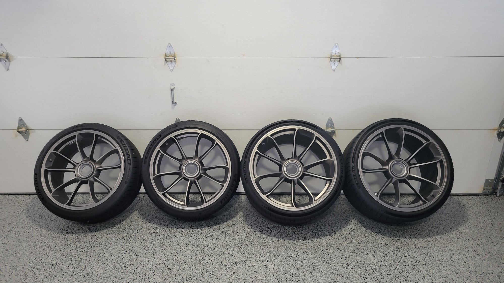 Wheels and Tires/Axles - OEM GT3 RS wheels in Platinum Grey with Michelin Pilot 4S in GT3 Fitment - Used - 2014 to 2019 Porsche GT3 - Orange County, CA 92656, United States