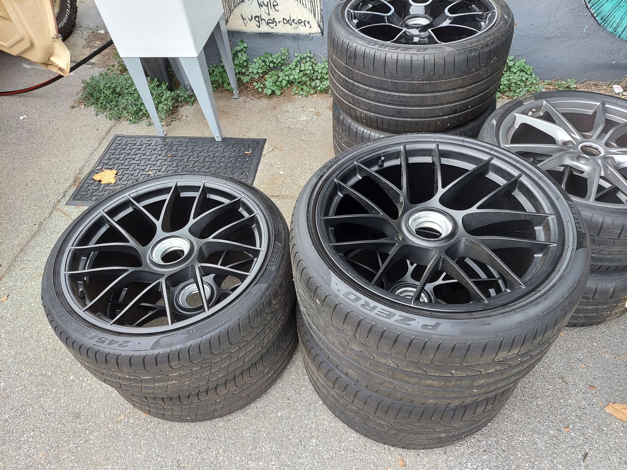 Wheels and Tires/Axles - Original Porsche 20 inch 991.2 GTS 4 Turbo S 20" satin black centerlock wheels tires - Used - 2016 to 2019 Porsche 911 - Los Angeles, CA 90065, United States