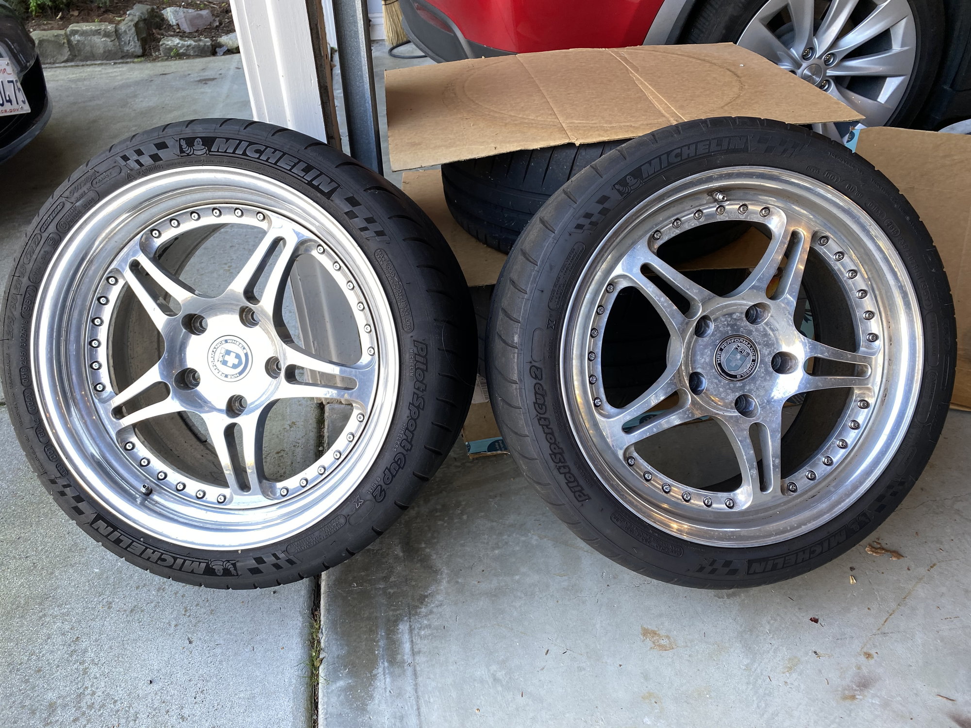 Wheels and Tires/Axles - HRE 547R 3 piece forged wheels with practically unworn Michelin PSC2 - Used - 2000 to 2008 Porsche 911 - Burlingame, CA 94010, United States