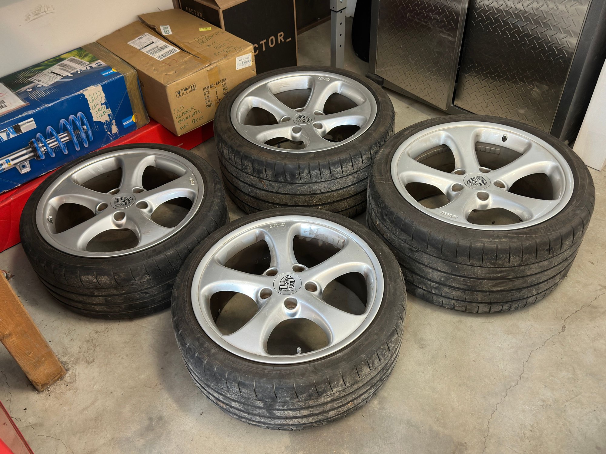 Wheels and Tires/Axles - 19” TechArt wheels with Porsche center caps, NB 996/997 fitment - Used - Calgary, AB, Canada