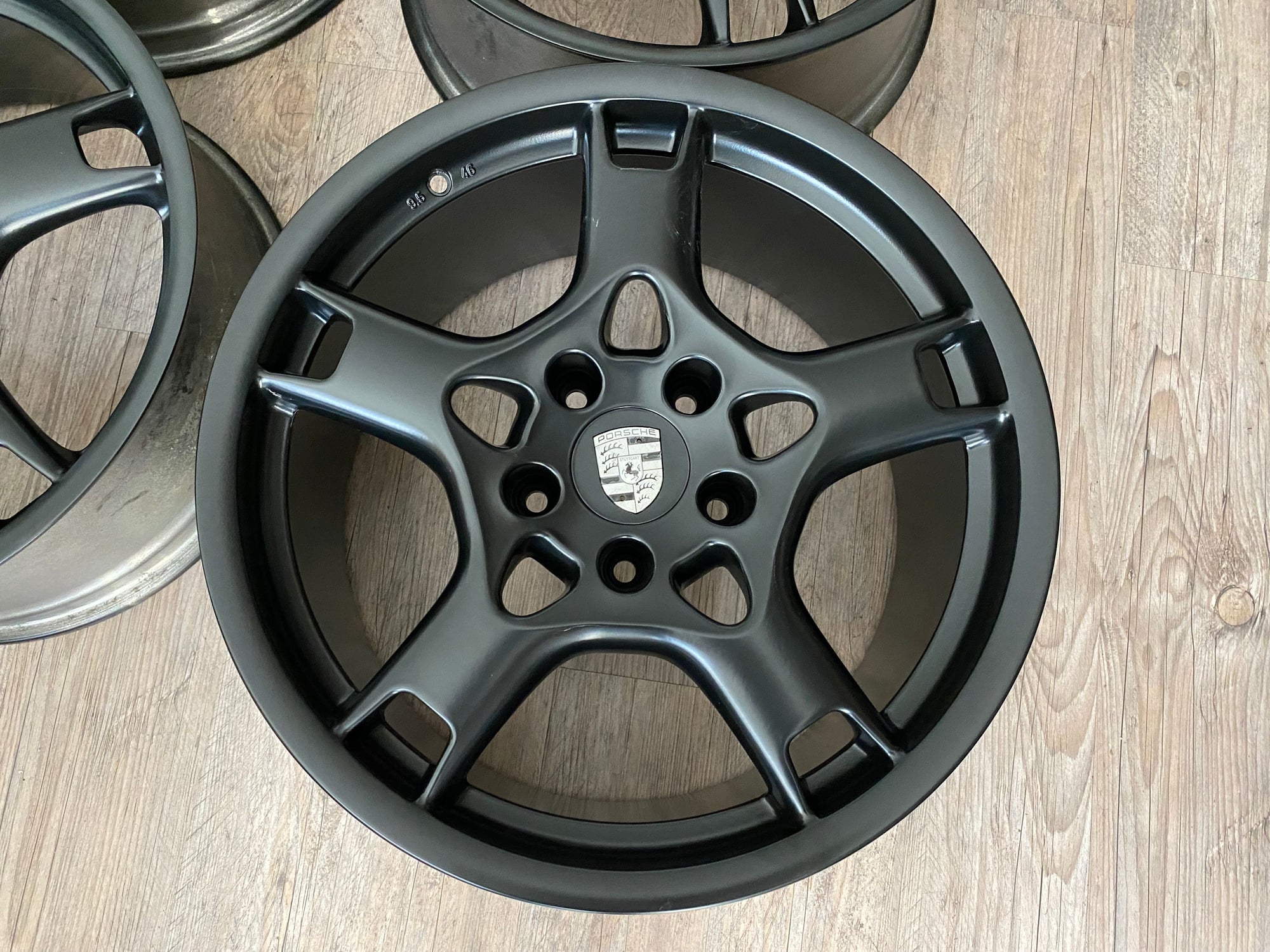 Wheels and Tires/Axles - Porsche 987/997 Black OEM Lobster Claw Wheels Set of 4 19" Satin Black - Used - 0  All Models - Dallas, TX 75231, United States