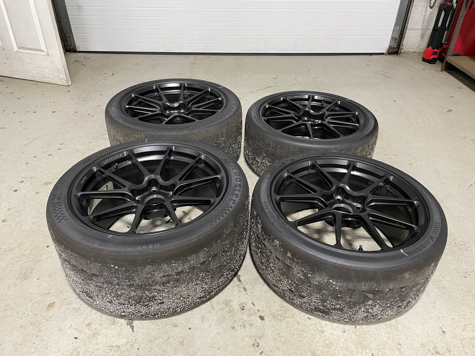 Wheels and Tires/Axles - Forgeline GS1R 19" Satin Black for 718 GT4 with Hoosier R7 + TPMS - Used - 0  All Models - Oakland, NJ 07436, United States