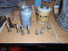 Bolts that threaded into the differential casing were lightly coated with silver anti-seize. The studs were lightly coated with copper anti-seize.