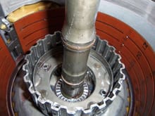 View of the sealing rings held onto the input shaft with petroleum jelly.