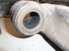 Back side of bushing after sleeve has been pressed out.