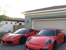 My Rosso Corsa 488GTB and Guards Red GT3. You’re welcome 😉