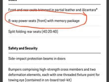 You see that driver memory package is standard with 8 way power seats on US model of Macan S