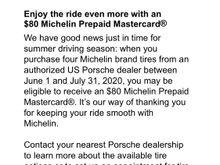 Thought I’d share this email from Porsche 