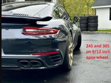 305 PS4S on 12" rear. Im not saying it sucks, its fine. Im saying its merely stretched.