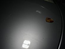 Attempting to show that there are rock chips on the front lid.  (Should have done clear mask after it was painted!)