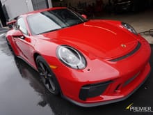 Frontal shot of this beautiful Carmine Red GT3.