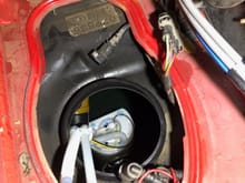 New fuel pump installed at bottom of tank
