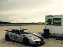 The Silver Bullet soaking in the glory of having won all 4 NASA GTS4 races at Sebring.