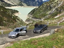 Day 2 with the Spyder and GT3 RS. We took them up to the Swiss Alps.