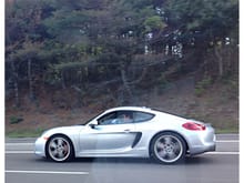 This last photo was of a Cayman S that Jill and I passed on the highway on our way home.  Its not everyday you get to travel in a fun car and see what it looks like in motion!