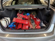 Engine hoist disassembled.  Had to help a friend pull the inboard motor out of his boat.  